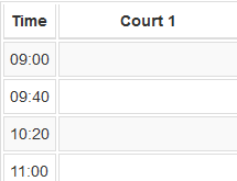 Define your timeslots