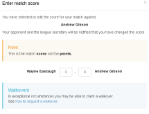 Players enter scores